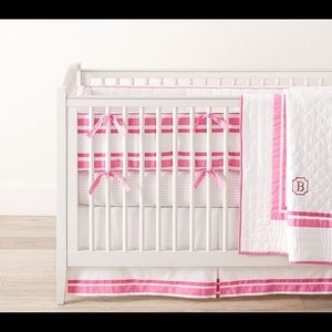 Pottery Barn Kids Bright Pink Harper Crib Skirt
